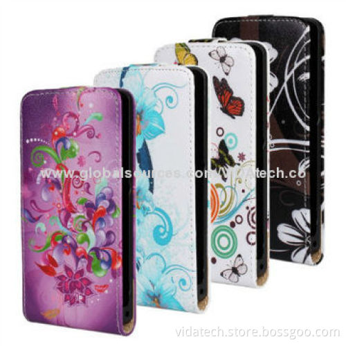 Flower Pattern Vertical Flip Leather Case for Sony Xperia Z1 Mini